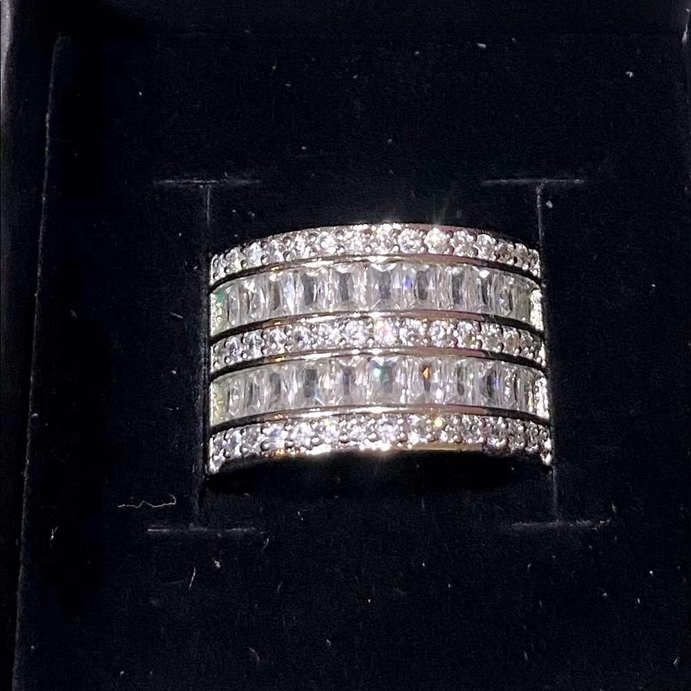 Channel Set CZ Half Eternity Band